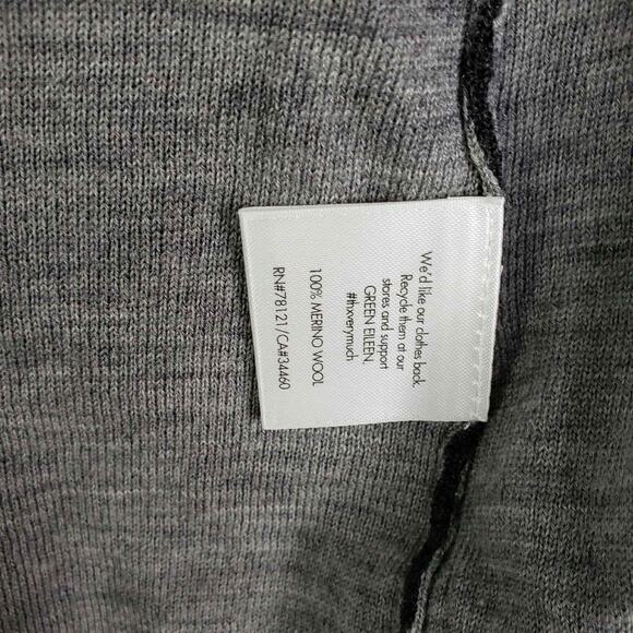 Eileen Fisher Open Front Cardigan Merino Wool Women’s Size XL Gray LS - Picture 6 of 8